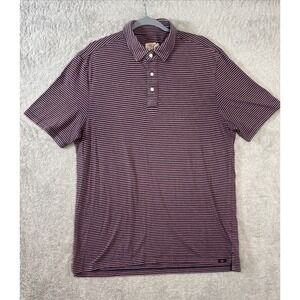 Faherty Movement Stripe Polo Shirt Men L Short Sleeve Purp/Blu Golf Preppy Beach